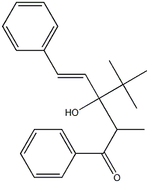 3-tert-ブチル-3-ヒドロキシ-2-メチル-1,5-ジフェニル-4-ペンテン-1-オン 化学構造式