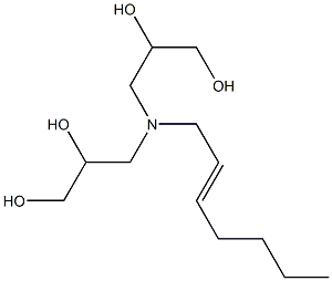 3,3'-(2-Heptenylimino)bis(propane-1,2-diol) 结构式