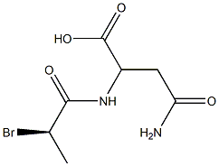 (R)-2-[(2-Bromopropionyl)amino]-3-(aminocarbonyl)propionic acid Struktur