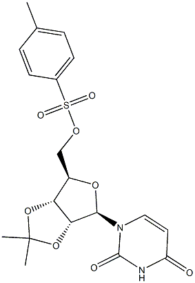 2'-O,3'-O-Isopropylidene-5'-O-[(4-methylphenyl)sulfonyl]uridine,,结构式