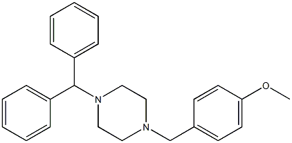 1-ジフェニルメチル-4-(p-メトキシベンジル)ピペラジン 化学構造式