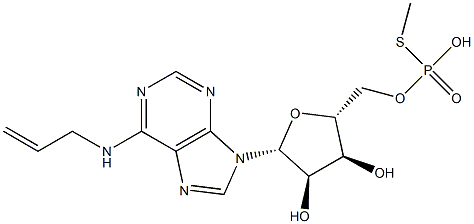 N-Allyladenosine 5'-(phosphorothioic acid S-methyl) ester 结构式