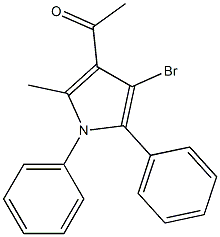 3-アセチル-4-ブロモ-1,5-ジフェニル-2-メチル-1H-ピロール 化学構造式