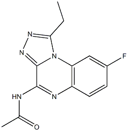 4-アセチルアミノ-8-フルオロ-1-エチル[1,2,4]トリアゾロ[4,3-a]キノキサリン 化学構造式