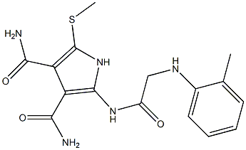 2-[[[(o-Methylphenyl)amino]acetyl]amino]-5-[methylthio]-1H-pyrrole-3,4-dicarboxamide Struktur