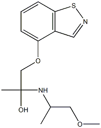 1-(1,2-Benzisothiazol-4-yloxy)-2-[(1-methoxymethylethyl)amino]-2-propanol Struktur