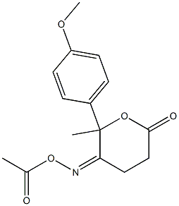 5-Acetoxyimino-6-(4-methoxyphenyl)-6-methyl-3,6-dihydro-2H-pyran-2(4H)-one Structure