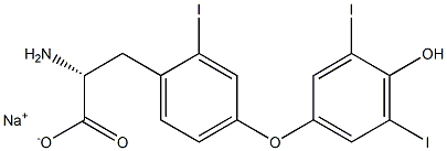 (R)-2-Amino-3-[4-(4-hydroxy-3,5-diiodophenoxy)-2-iodophenyl]propanoic acid sodium salt Struktur