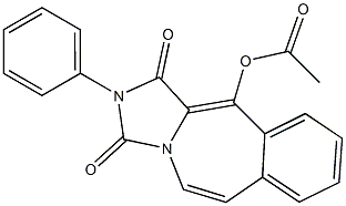 11-アセチルオキシ-2-フェニル-1H-イミダゾ[5,1-b][3]ベンゾアゼピン-1,3(2H)-ジオン 化学構造式