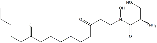 (2S)-2-アミノ-N,3-ジヒドロキシ-N-(3,10-ジオキソペンタデシル)プロパンアミド 化学構造式