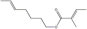  (E)-2-Methyl-2-butenoic acid 5-heptenyl ester
