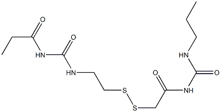 1-Propanoyl-3-[2-[[(3-propylureido)carbonylmethyl]dithio]ethyl]urea Structure