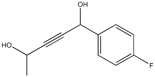 1-(4-フルオロフェニル)-2-ペンチン-1,4-ジオール 化学構造式