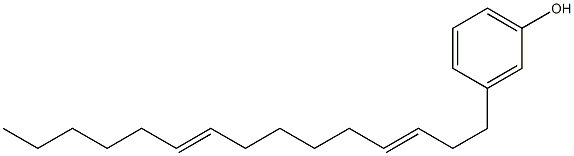 3-(3,9-ペンタデカジエニル)フェノール 化学構造式