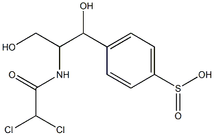 p-[2-[(ジクロロアセチル)アミノ]-1,3-ジヒドロキシプロピル]ベンゼンスルフィン酸 化学構造式