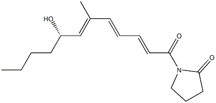 1-[(2E,4E,6E,8S)-8-Hydroxy-6-methyl-1-oxo-2,4,6-dodecatrienyl]pyrrolidin-2-one Struktur