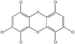 1,2,4,6,8,9-ヘキサクロロジベンゾ[b,e][1,4]ジオキシン 化学構造式