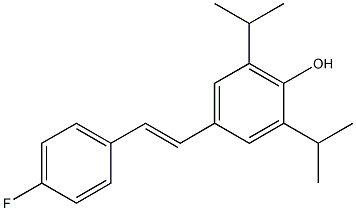 4-[(E)-2-(4-フルオロフェニル)エテニル]-2,6-ジイソプロピルフェノール 化学構造式
