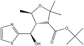 (4R,5R)-2,2,5-Trimethyl-4-[(R)-(2-thiazolyl)hydroxymethyl]oxazolidine-3-carboxylic acid tert-butyl ester Structure