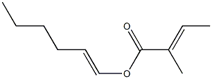 (2E)-2-Methyl-2-butenoic acid 1-hexenyl ester 结构式