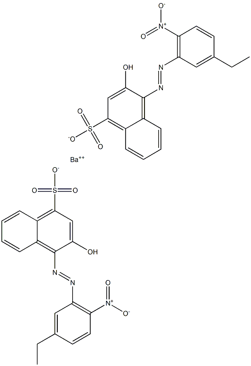 Bis[1-[(3-ethyl-6-nitrophenyl)azo]-2-hydroxy-4-naphthalenesulfonic acid]barium salt Structure