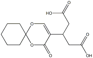 Diacetic acid (4-oxo-1,5-dioxaspiro[5.5]undec-2-en-3-yl)methylene ester Structure