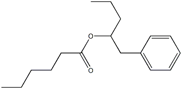 Hexanoic acid 1-benzylbutyl ester Structure