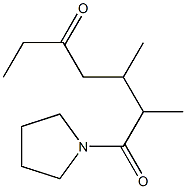 1-(1-ピロリジニル)-2,3-ジメチル-1,5-ヘプタンジオン 化学構造式