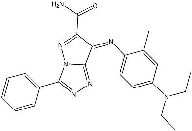 (7Z)-7-[[2-Methyl-4-(diethylamino)phenyl]imino]-3-phenyl-7H-pyrazolo[5,1-c]-1,2,4-triazole-6-carboxamide Struktur
