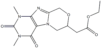 [(1,2,3,4,6,7-Hexahydro-1,3-dimethyl-2,4-dioxo-9H-[1,4]oxazino[3,4-f]purin)-7-yl]acetic acid ethyl ester 结构式