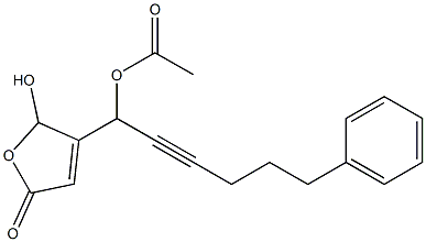 Acetic acid 1-[(2,5-dihydro-2-hydroxy-5-oxofuran)-3-yl]-6-phenyl-2-hexynyl ester Structure