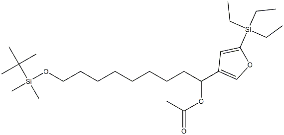 Acetic acid 1-[5-(triethylsilyl)-3-furyl]-9-(tert-butyldimethylsiloxy)nonyl ester Structure