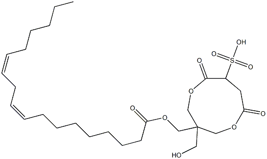 リノール酸[1-(ヒドロキシメチル)-4,7-ジオキソ-6-スルホ-3,8-ジオキサシクロノナン-1-イル]メチル 化学構造式