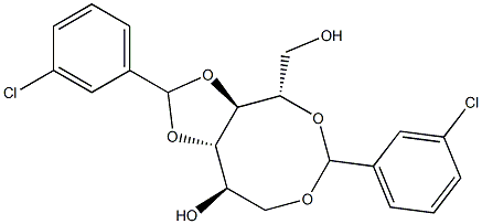 1-O,5-O:3-O,4-O-Bis(3-chlorobenzylidene)-L-glucitol 结构式