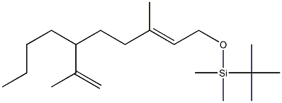 1-(tert-ブチルジメチルシロキシ)-3-メチル-6-(1-メチルエテニル)-2-デセン 化学構造式