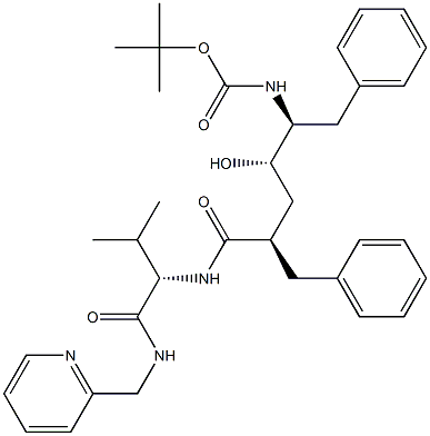 (2S)-2-[[(2R,4S,5S)-5-(tert-Butoxycarbonylamino)-2-benzyl-4-hydroxy-6-phenylhexanoyl]amino]-N-[(2-pyridinyl)methyl]-3-methylbutyramide Structure