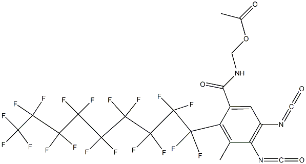 N-(Acetyloxymethyl)-2-(nonadecafluorononyl)-4,5-diisocyanato-3-methylbenzamide Struktur