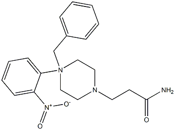 4-ベンジル-N-(2-ニトロフェニル)ピペラジン-1-プロパンアミド 化学構造式