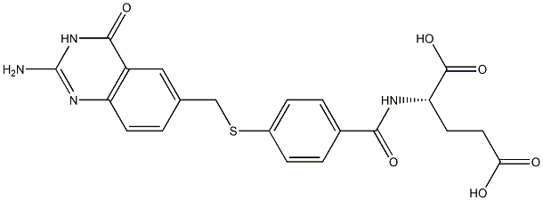 (S)-2-[4-[[(3,4-Dihydro-2-amino-4-oxoquinazolin)-6-yl]methylthio]benzoylamino]glutaric acid Struktur