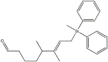 (6E)-5,6-Dimethyl-8-(methyldiphenylsilyl)-6-octen-1-al Struktur