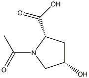 (4S)-N-Acetyl-4-hydroxy-L-proline Structure