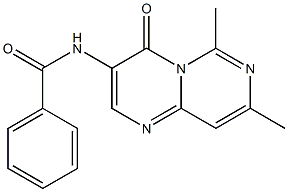 3-ベンゾイルアミノ-6,8-ジメチル-4H-ピリミド[1,6-a]ピリミジン-4-オン 化学構造式