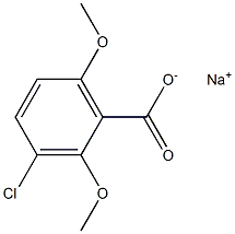 3-クロロ-2,6-ジメトキシ安息香酸ナトリウム 化学構造式