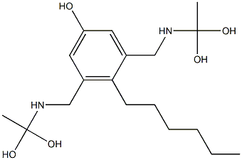 3,5-ビス[[(1,1-ジヒドロキシエチル)アミノ]メチル]-4-ヘキシルフェノール 化学構造式