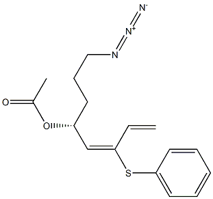 (3E,5R)-8-アジド-5-アセトキシ-3-フェニルチオ-1,3-オクタジエン 化学構造式