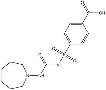 1-[(Hexahydro-1H-azepin)-1-yl]-3-[(4-carboxyphenyl)sulfonyl]urea 结构式