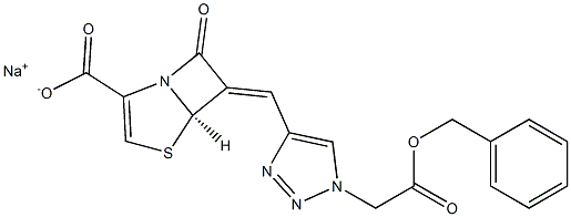 (5R,6Z)-6-[[1-[[(Benzyloxy)carbonyl]methyl]-1H-1,2,3-triazol-4-yl]methylene]-7-oxo-4-thia-1-azabicyclo[3.2.0]hept-2-ene-2-carboxylic acid sodium salt Structure