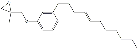 3-(4-ウンデセニル)フェニル2-メチルグリシジルエーテル 化学構造式