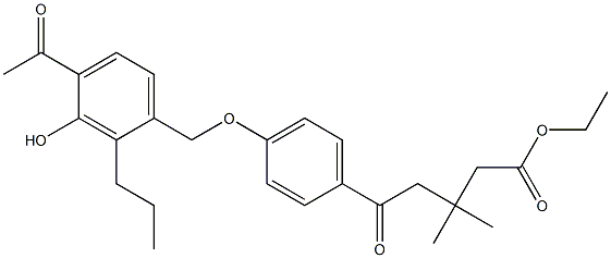 5-[4-(4-Acetyl-3-hydroxy-2-propylbenzyloxy)phenyl]-5-oxo-3,3-dimethylpentanoic acid ethyl ester Structure