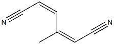 (1Z,3Z)-1,4-ジシアノ-2-メチル-1,3-ブタジエン 化学構造式